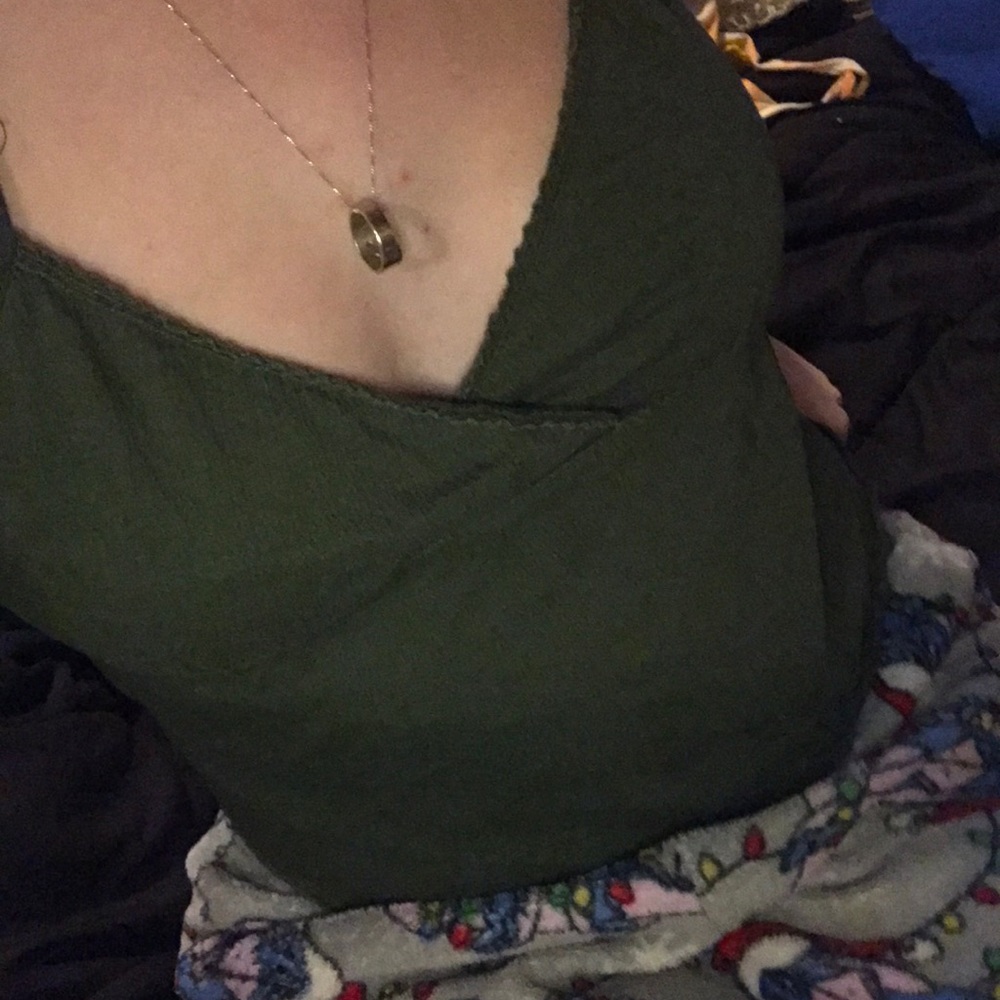 GREEN Crop Top , Boho Themed Tank